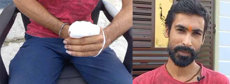 भाजपा का जबरा फैन, बीजेपी की जीत पर युवक ने उंगली काटकर देवी को चढ़ा दी
