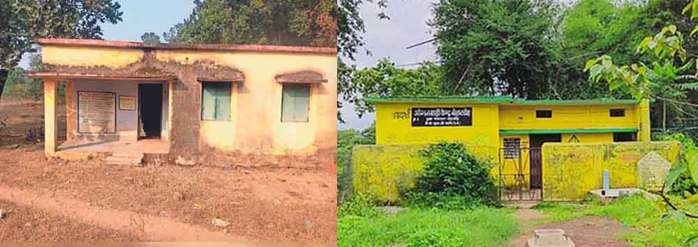 छत्तीसगढ़-बालोद में दरकती दीवारों के बीच पढ़ाई, आंगनवाड़ी केंद्र की टपक रही छत