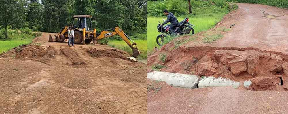 छत्तीसगढ़-बीजापुर में चेरपाल-पालनार की कटी सड़क की हुई मरम्मत, वाहनों का आवागमन शुरू