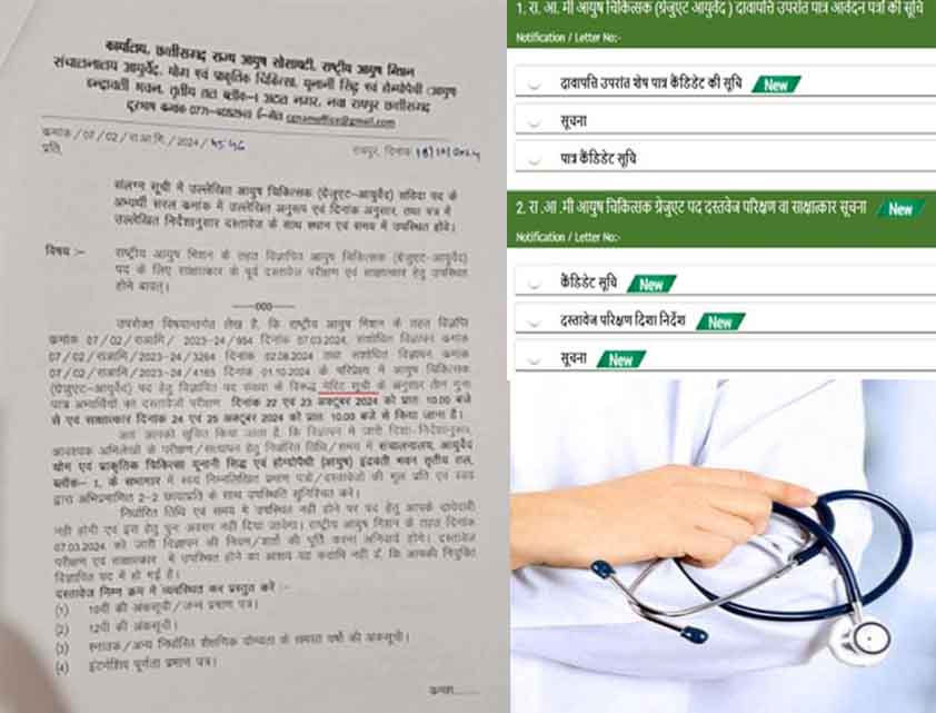 छत्तीसगढ़ में बिना मेरिट सूची के Aayush ने बुलाए 420 उम्मीदवार, एक दिन में 210 उम्मीदवारों का इंटरव्यू?