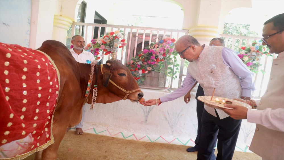 रायपुर : गौ सेवा रत्न अलंकरण महोत्सव- राज्यपाल रमेन डेका ने गौशाला में की पूजा अर्चना